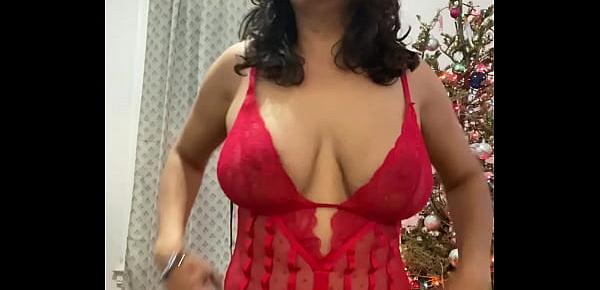  Anna Maria Mature Latina Bachata dance in red lingerie